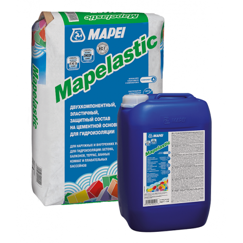Гидроизоляция MAPEI MAPELASTIC двухкомпонентная, комплект 32 кг