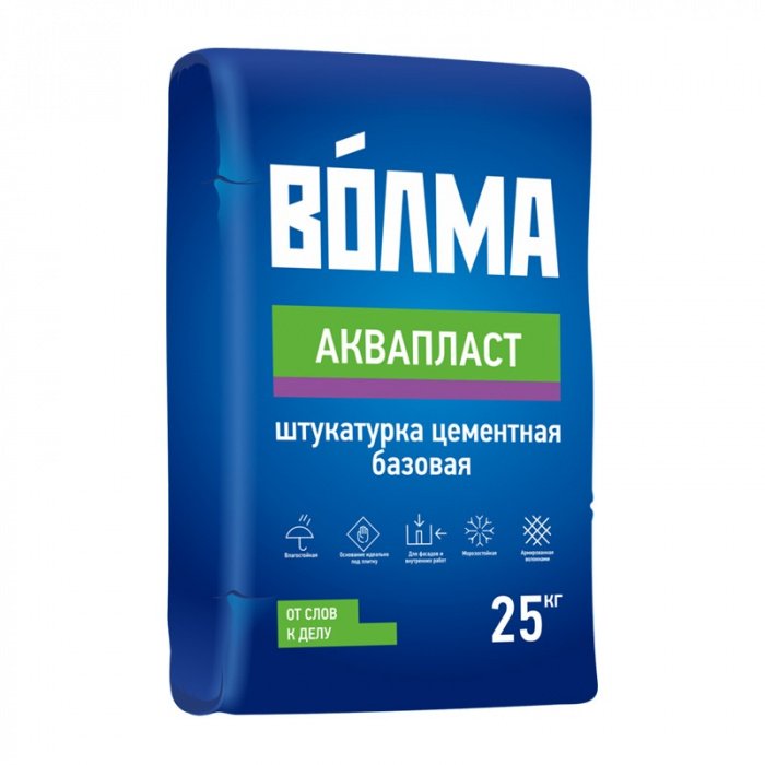 Штукатурка цементная Волма Аквапласт серая 25 кг