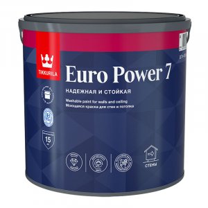 Tikkurila Euro Power 7 / Тиккурила Евро 7 краска матовая моющаяся 2,7л