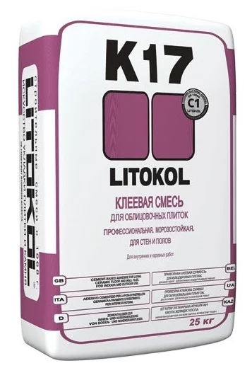 Клей для плитки и камня Litokol K17 25 кг